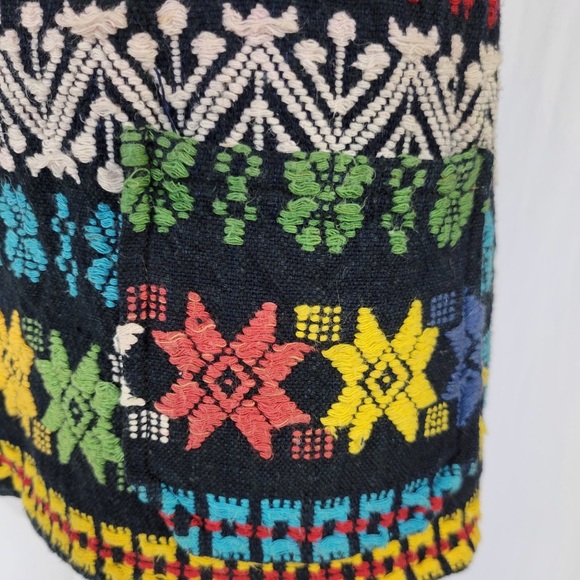 Guatemala Colorful Handmade Embroidered Button-Up Shirt Sz. M - Picture 7 of 8